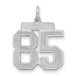 Sterling Silver/Rhodium-plated Satin Number 85 Charm
