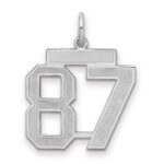 Sterling Silver/Rhodium-plated Satin Number 87 Charm