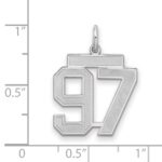 Sterling Silver/Rhodium-plated Satin Number 97 Charm - Image 2