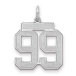 Sterling Silver/Rhodium-plated Satin Number 99 Charm