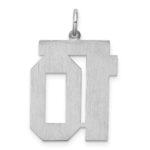 Sterling Silver/Rhodium-plated Satin Number 10 Charm - Image 4