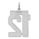 Sterling Silver/Rhodium-plated Satin Number 12 Charm - Image 4
