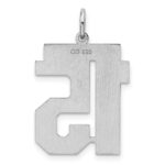 Sterling Silver/Rhodium-plated Satin Number 15 Charm - Image 4
