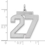Sterling Silver/Rhodium-plated Satin Number 27 Charm - Image 2