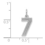 Sterling Silver/Rhodium-plated Satin Number 7 Charm - Image 3