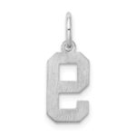 Sterling Silver/Rhodium-plated Satin Number 9 Charm - Image 4