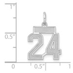Sterling Silver/Rhodium-plated Satin Number 24 Charm - Image 3