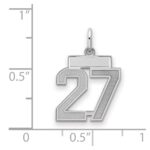 Sterling Silver/Rhodium-plated Satin Number 27 Charm - Image 2