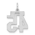 Sterling Silver/Rhodium-plated Satin Number 45 Charm - Image 4