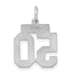 Sterling Silver/Rhodium-plated Satin Number 50 Charm - Image 4