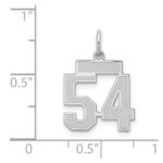 Sterling Silver/Rhodium-plated Satin Number 54 Charm - Image 3