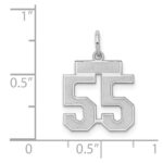 Sterling Silver/Rhodium-plated Satin Number 55 Charm - Image 3