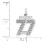 Sterling Silver/Rhodium-plated Satin Number 77 Charm - Image 2