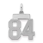 Sterling Silver/Rhodium-plated Satin Number 84 Charm