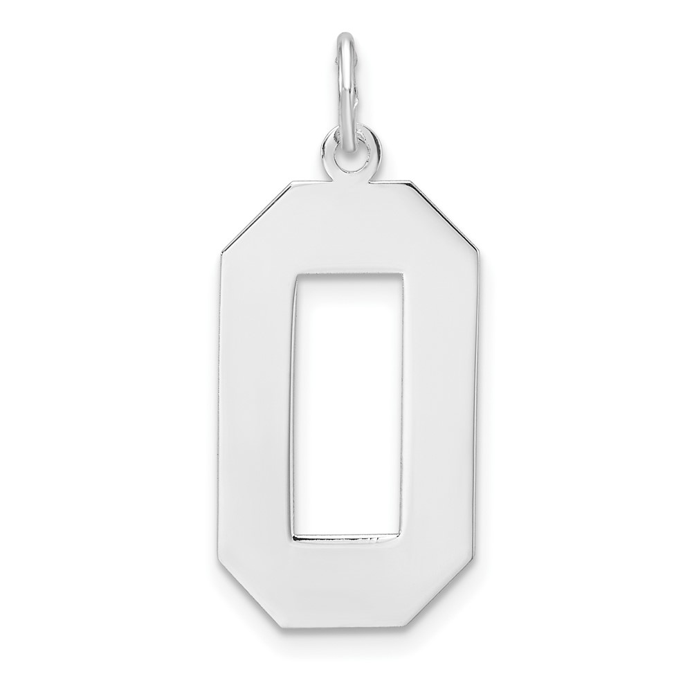 QPXL00.jpg Sterling Silver/Rhodium-plated Polished Number 0 Charm - Image 1