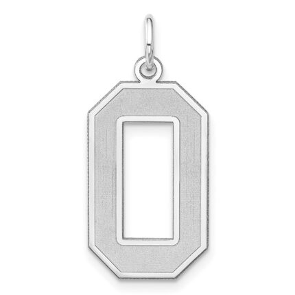 Sterling Silver/Rhodium-plated Satin Number 0 Charm