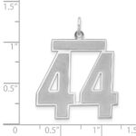 Sterling Silver/Rhodium-plated Satin Number 44 Charm - Image 4