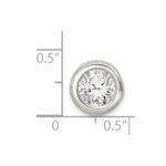 Sterling Silver Round CZ Chain Slide - Image 3