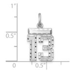 Sterling Silver Rhodium-plated Diamond-cut #13 Charm - Image 3