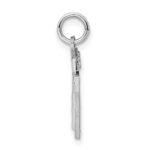 Sterling Silver Rhodium-plated Diamond-cut #17 Charm - Image 2