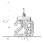 Sterling Silver Rhodium-plated Diamond-cut #29 Charm - Image 3