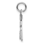 Sterling Silver Rhodium-plated Diamond-cut #55 Charm - Image 2
