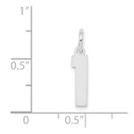 Sterling Silver/Rhodium-plated Polished Number 1 Charm - Image 3