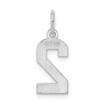 Sterling Silver/Rhodium-plated Polished Number 2 Charm - Image 4