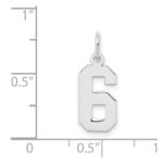Sterling Silver/Rhodium-plated Polished Number 6 Charm - Image 3