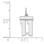 Sterling Silver/Rhodium-plated Polished Number 11 Charm - Image 3