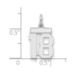 Sterling Silver/Rhodium-plated Polished Number 18 Charm - Image 2