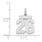 Sterling Silver/Rhodium-plated Polished Number 26 Charm - Image 2