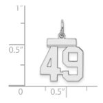 Sterling Silver/Rhodium-plated Polished Number 49 Charm - Image 3