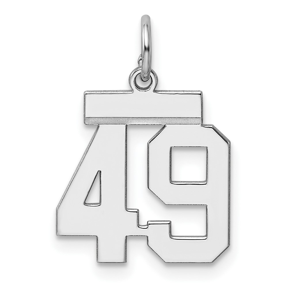 QSS49.jpg Sterling Silver/Rhodium-plated Polished Number 49 Charm - Image 1