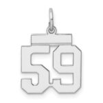 Sterling Silver/Rhodium-plated Polished Number 59 Charm