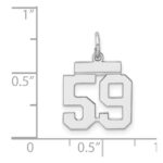 Sterling Silver/Rhodium-plated Polished Number 59 Charm - Image 3