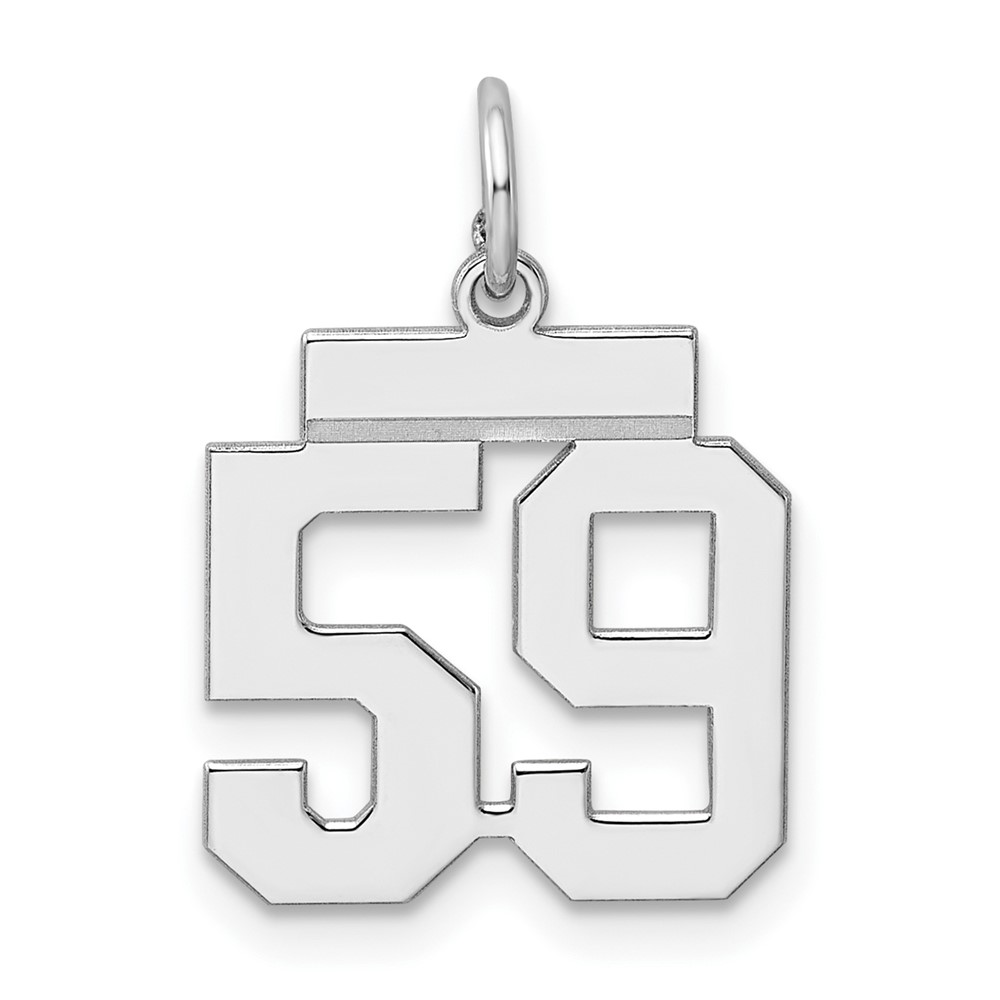 QSS59.jpg Sterling Silver/Rhodium-plated Polished Number 59 Charm - Image 1