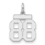 Sterling Silver/Rhodium-plated Polished Number 88 Charm