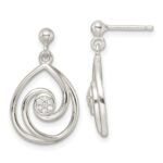 Sterling Silver CZ in Teardrop Pendant and Earrings Set - Image 2