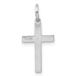 Sterling Silver Rhodium-plated Laser Designed Cross Charm - Image 3