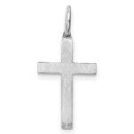 Sterling Silver Rhodium-plated Laser Designed Cross Charm - Image 4