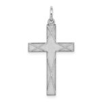 Sterling Silver Rhodium-plated Laser Designed Cross Pendant