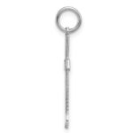 Sterling Silver Rhodium-plated Laser Designed Cross Pendant - Image 2