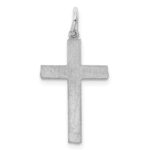Sterling Silver Rhodium-plated Laser Designed Cross Pendant - Image 4