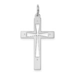 Sterling Silver Rhodium-plated Laser Designed Cross Pendant