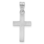 Sterling Silver Rhodium-plated Blue Enameled Cross Hatch Cross Charm - Image 4