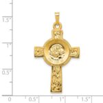 14k Polished Solid Cross with St Anthony Medal Pendant - Image 3