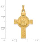14k Polished Cross with St. Christopher Medal Pendant - Image 4