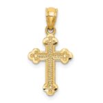 14k Small Budded Cross Charm