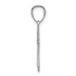 14k White Gold Budded Cross Charm - Image 2